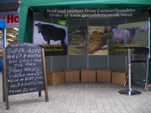 The stall complete with blackboard for special offers.