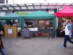 Grey Alders super-aged meat stall at Llanelli Food & Drink Festival, surrounded by alcoholic refreshments!