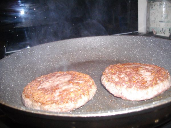 Mutton Burgers Cooking